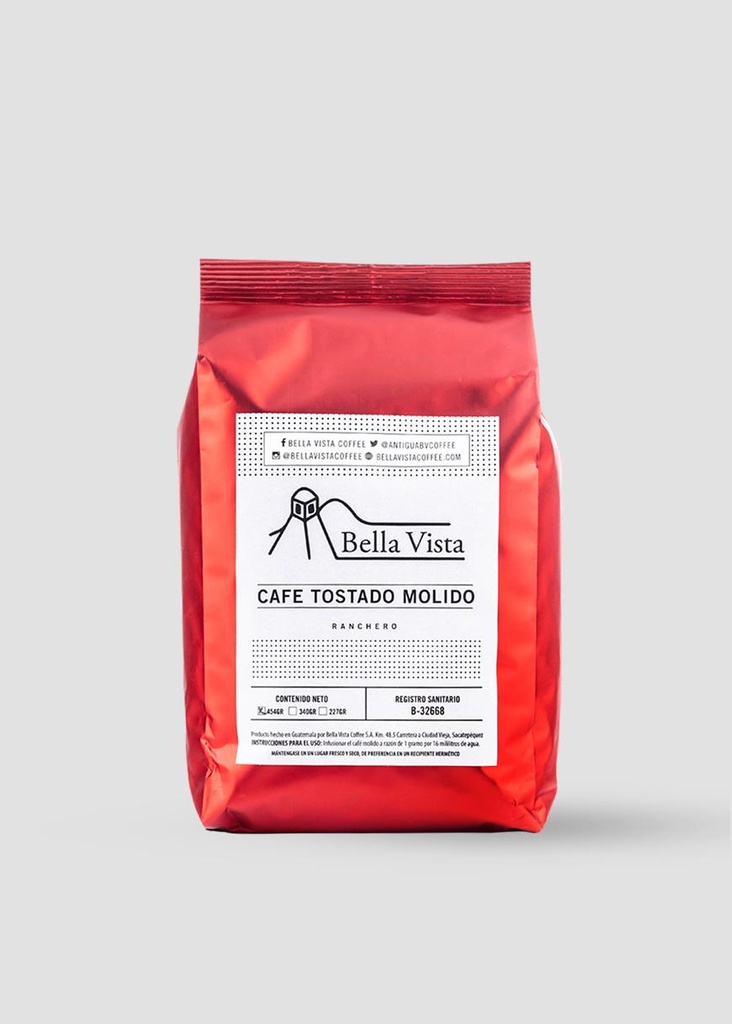 Cafe Tostado en Grano Ranchero Rojo (16oz)